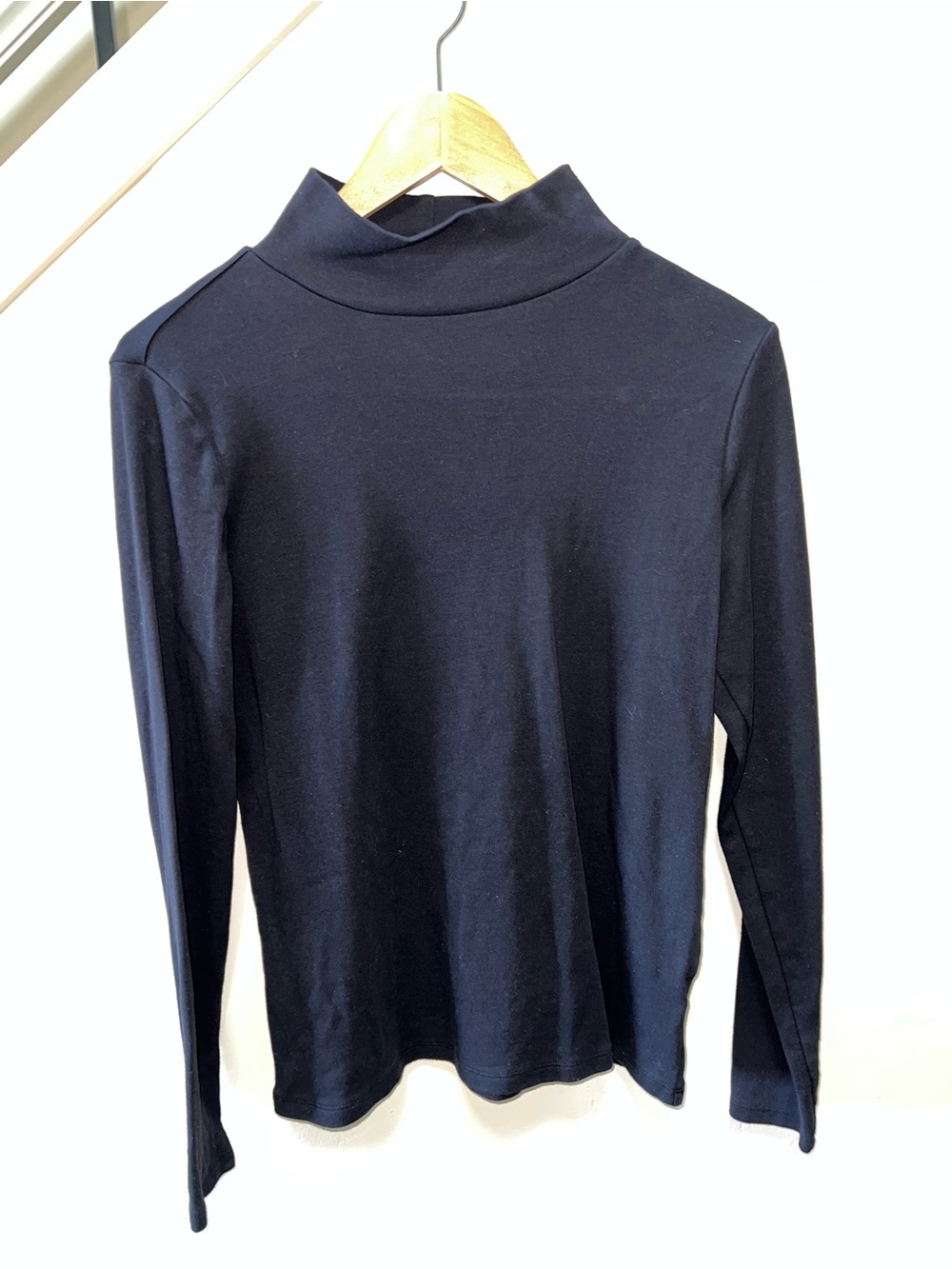 croft & barrow Black Long Sleeve Mock Neck Top